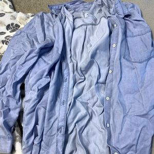 Old navy flannel material denim style button up